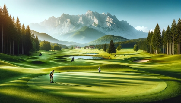 Golf Course with a Mountain View