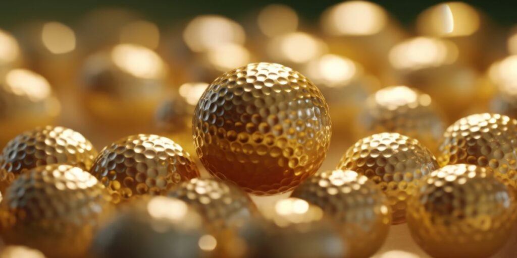 golf balls painted in gold