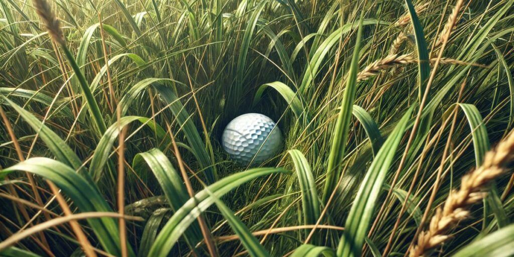 golf ball in tall grass