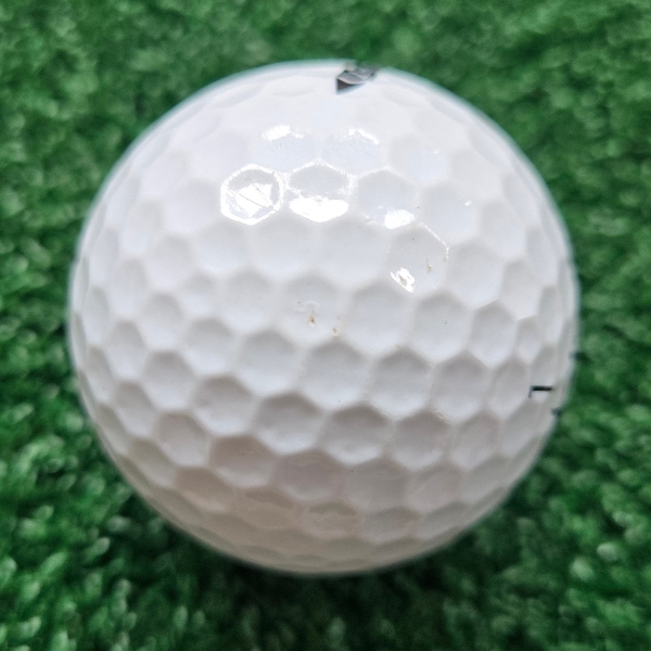 image of the 2025 Callaway Supersoft Golf Ball showing scuffs and marks after playing a round of golf