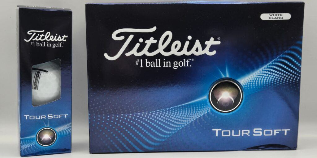2024 Titleist Tour Soft Golf Ball box and sleeve