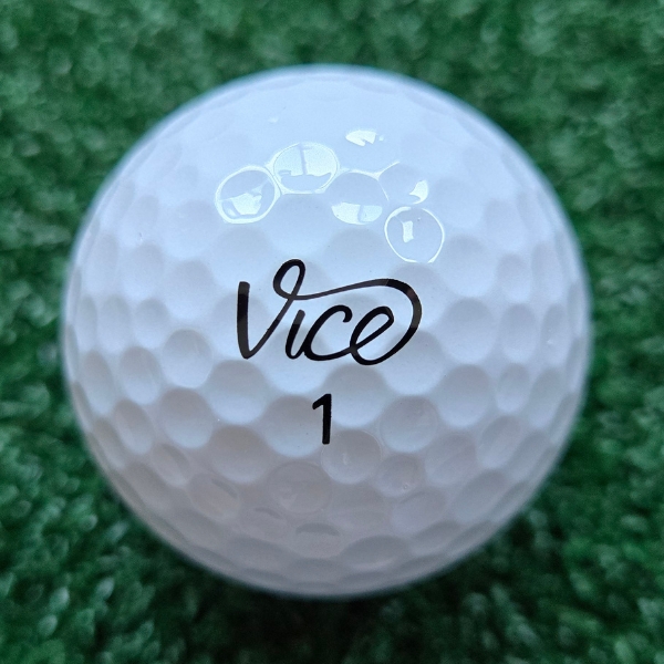 2024 Vice Pro Plus Golf Ball showing the Vice logo and ball number on the ball