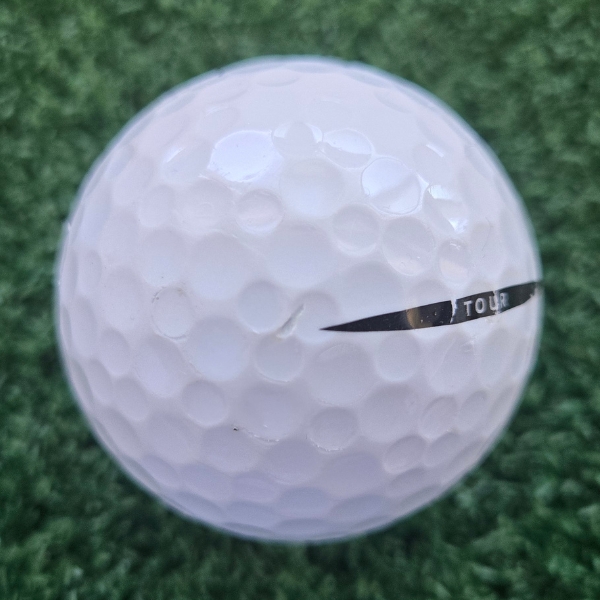 2024 Vice Tour Golf Ball showing marks and scuffs after a round of golf