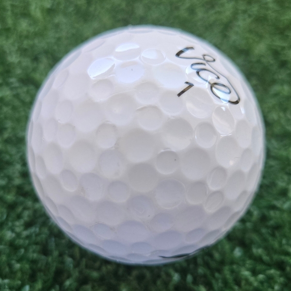2024 Vice Tour Golf Ball showing marks and scuffs after a round of golf
