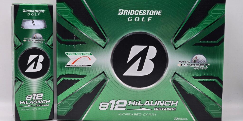 2025 Bridgestone e12 HiLaunch Golf Ball Sleeve and Box