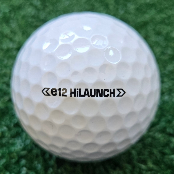 2025 Bridgestone e12 HiLaunch Golf Ball showing the putting alignment on the ball