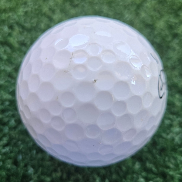 2024 Vice Drive Golf Ball showing marks and scuffs on the ball after a round of golf