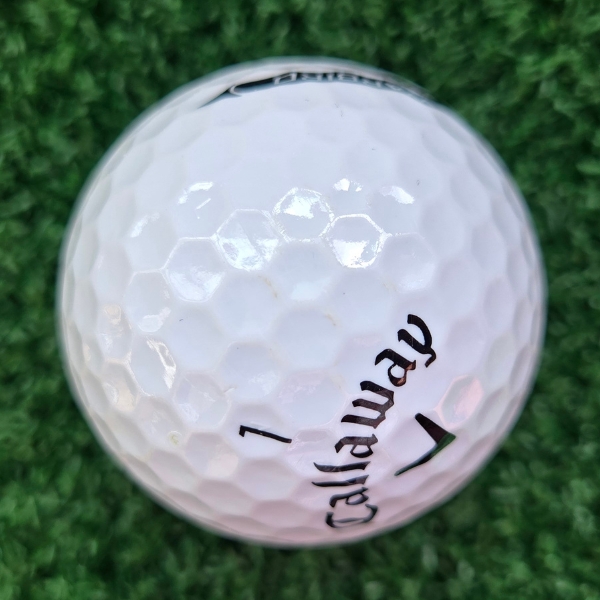 2025 Callaway Warbird Distance Plus showing scuffs and marks on the ball after a round of golf