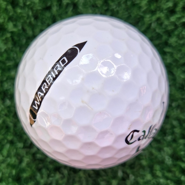 2025 Callaway Warbird Distance Plus showing scuffs and marks on the ball after a round of golf